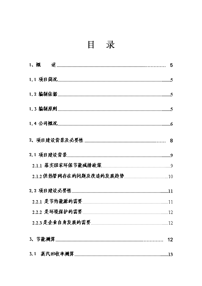 （終稿）城市供熱管網節能改造新增項目投資立項申報計劃書.doc（最終版）